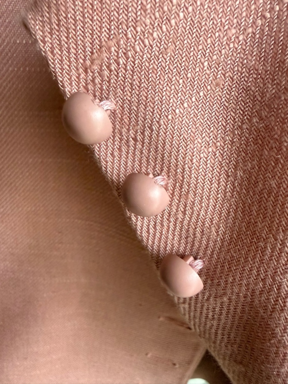 Vintage Linen Cropped Jacket Blazer Dusty Pink Structured Minimalist 90s - Picture 5 of 10